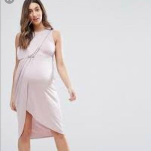 ASOS embellished maternity dress lilac size UK 4